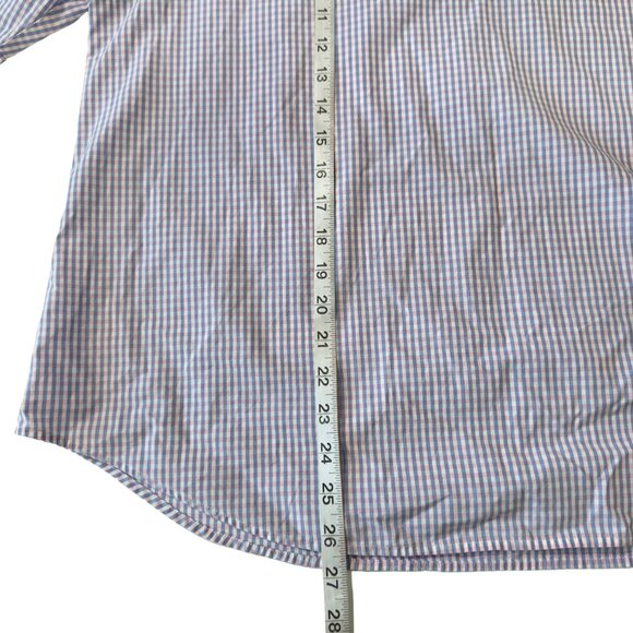 VAN HEUSEN Women SZ XXL Blue/Pink Gingham Print Basic Top Blouse Bell Sleeve - Picture 5 of 10